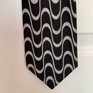 Bachrach Black & Silver Silk Tie